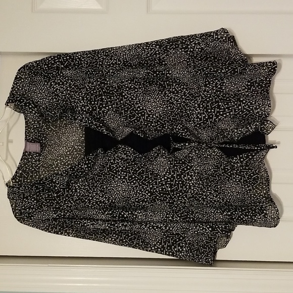 Laura Scott blouse size XL, black & off white print - Picture 1 of 8